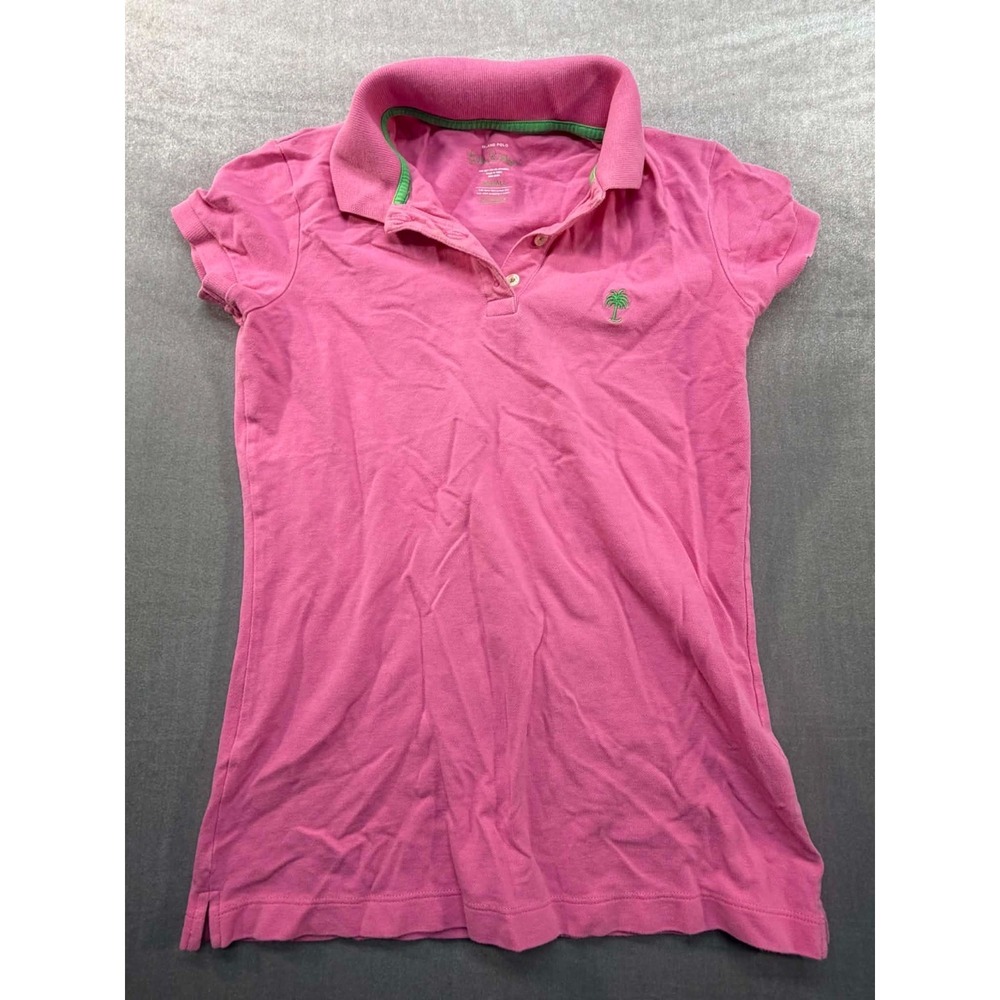 Lilly Pultizer Island Polo‎ Shirt Cotton Spandex Pink Size X-Small